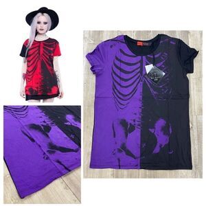 NWTs Iron Fist x Bat Royalty Bad to the Bone Tee in Black & Purple Size Small